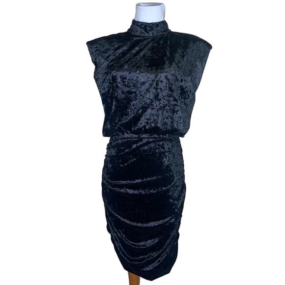 Ronny Kobo NWT Black Velvet Mini Dress M - Picture 1 of 6